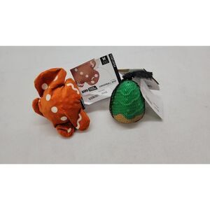 Bark Box  Gingerball Man & O Christmas Treet Tree 5" Dog Toy Super Chewer